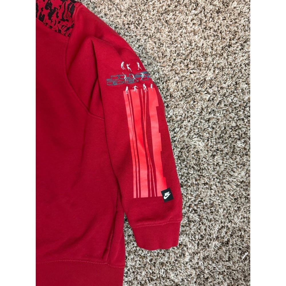 Nike Just Do It Hoodie Mens XL Red Graphic Fleece Pullover Sweatshirt - Picture 3 of 6